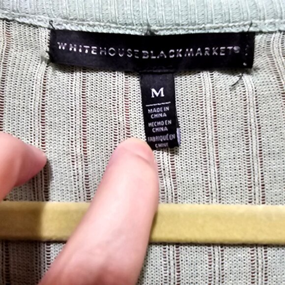 White House Black Market Womens Medium Mint Green V-Neck Cardigan Sweater - Picture 4 of 8